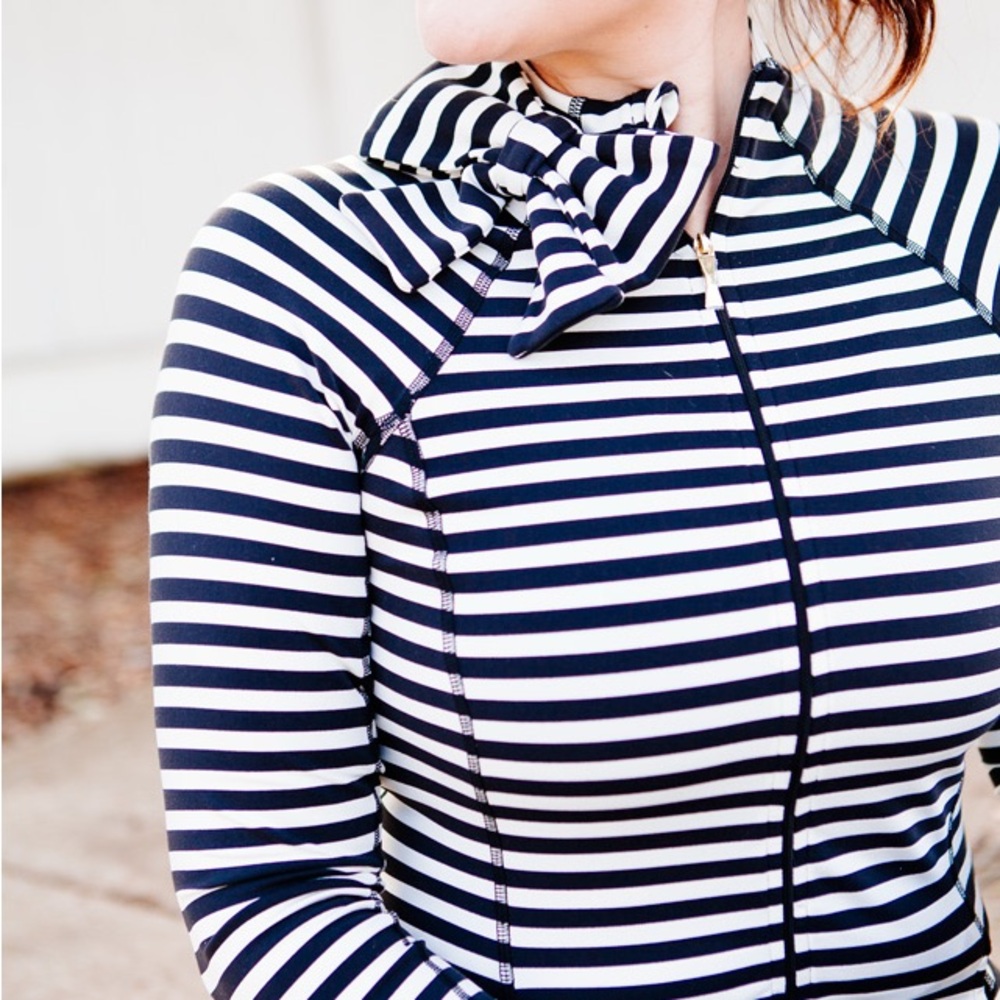Kate SpadexBeyond Yoga Striped Zip-Up Jacket